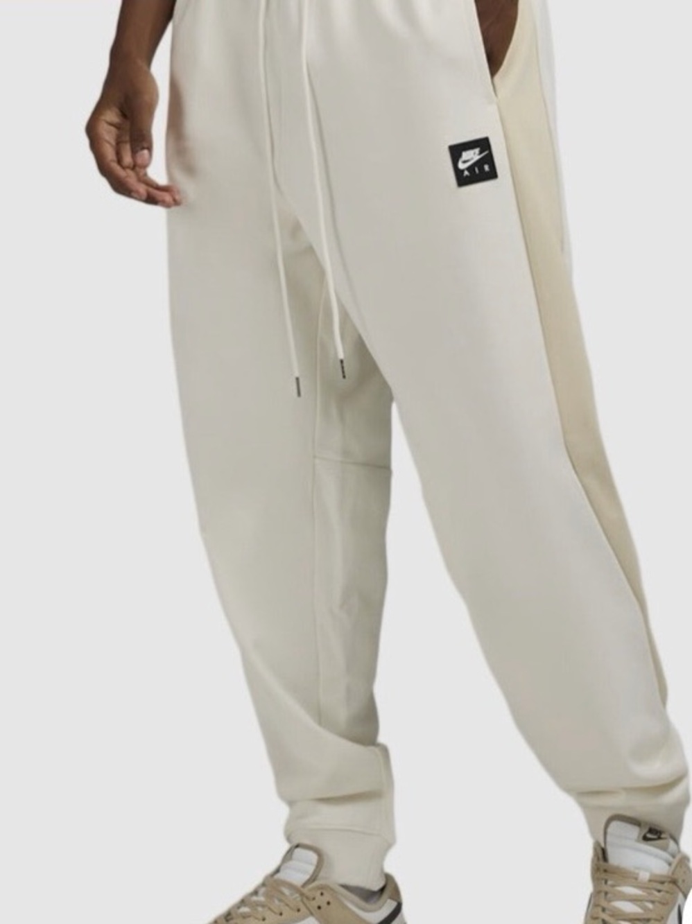 Nike Air Men's Heavyweight Fleece Joggers Cream Sail Size L